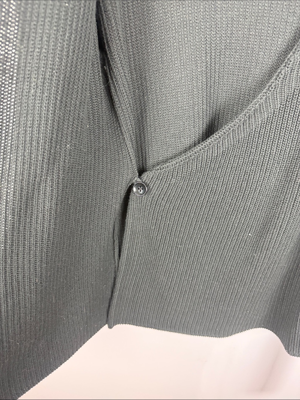 ICHI Ihbasil Cotton Blend Charcoal Grey Knit Wrap Cardigan Sweater Size L - Picture 9 of 12